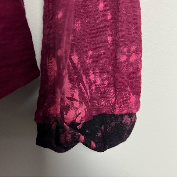 Affliction 90s Burgundy Long Sleeve Hoodie Spell Out Top Embellished Angel Wings - Picture 8 of 15